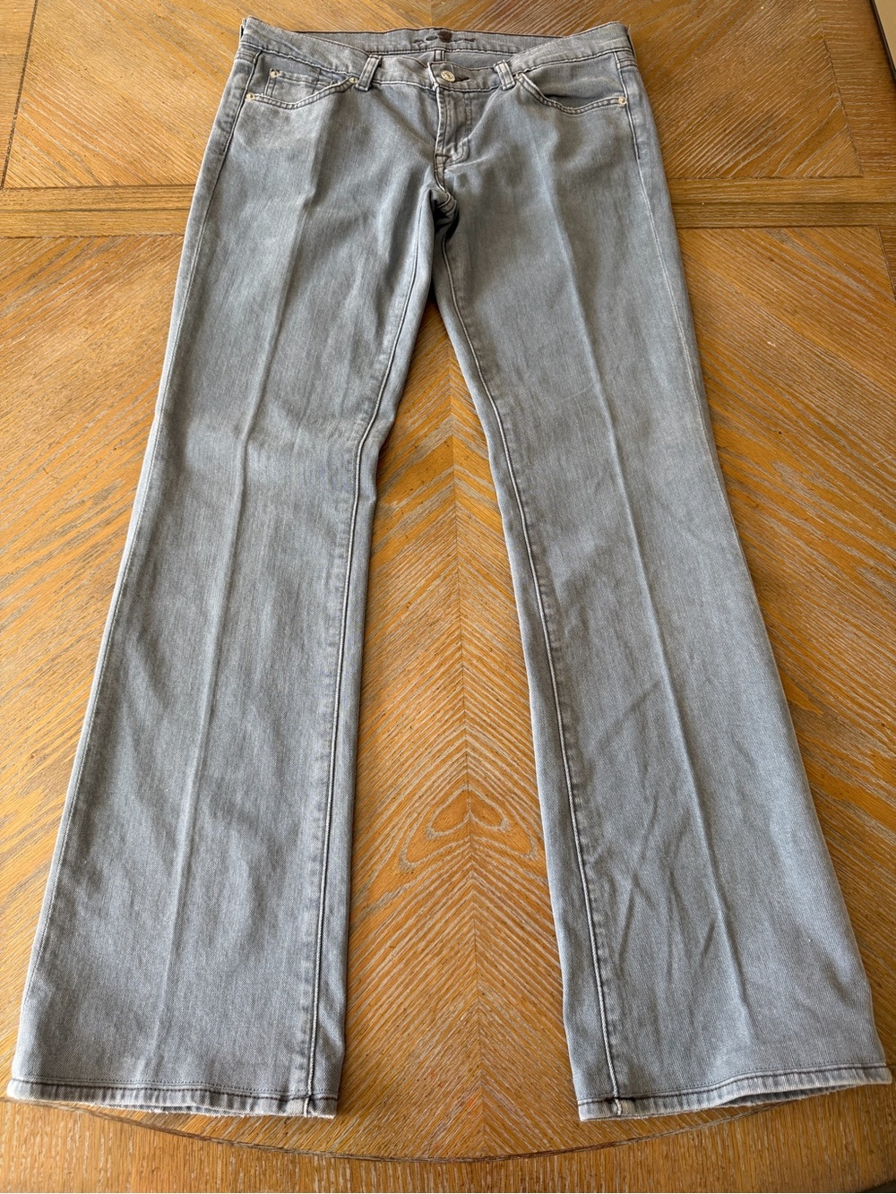 7 For All Mankind Jeans 30 Gray Low Rise Bootcut Flare Y2K Made USA
